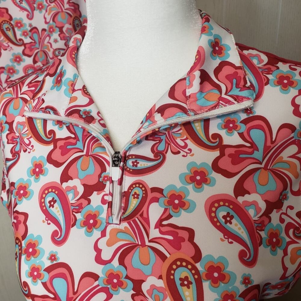 Maggie Lane golf skirt skort set and shirt paisley pink size medium and small - Picture 10 of 12